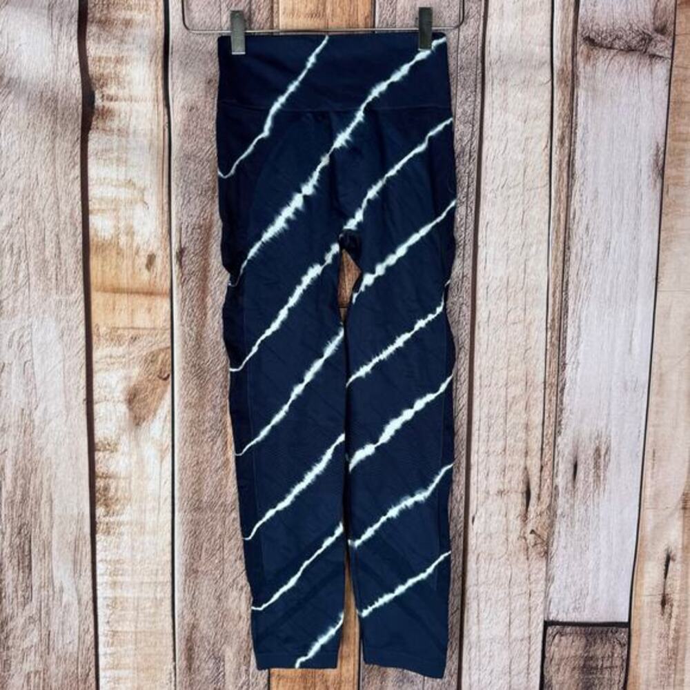 Tory Burch Sport Leggings High Rise Seamless Tie Die Stretch 7/8 NWT Medium Blue